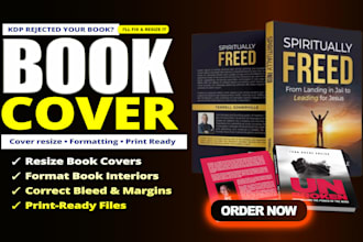 fix rejected book cover and resize book cover and amazon kdp book formatting