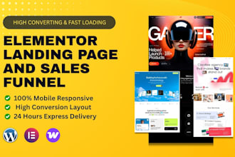 design elementor wordpress landing page or sales funnel