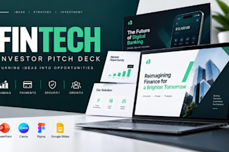 design fintech investor pitch deck and digital banking presentation