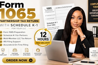 prepare form 1065 partnership tax return with k1s within 12 hours for your llc