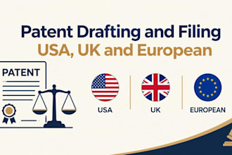 draft and file usa, uk, eu non provisional patent application as legal attorney