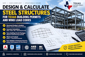 design calculate steel structures for texas building permits and wind load codes