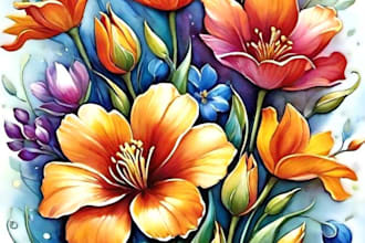 create beautiful botanical illustrations of flowers art
