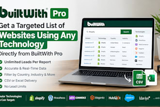 export websites list using any technology directly from builtwith pro