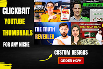 design attractive clickbait youtube thumbnails