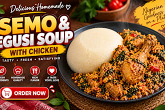 do semo and egusi soup with chicken