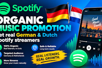 organic spotify music promotion to get real german dutch spotify streamers