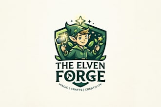 design a magical and creative elf logo for your brand