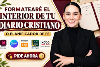 formateare el interior de tu diario cristiano o planificador de fe
