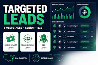 generate sweeps leads, senior audience and b2b leads
