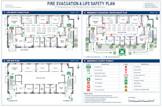 design fire evacuation plan, escape route map and fire safety plan
