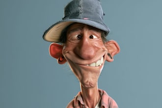 draw digital caricature portraits from photos