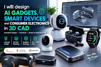 design ai gadgets, smart devices and consumer electronics in 3d cad