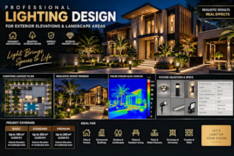 create exterior lightening design facade and landscape lightening