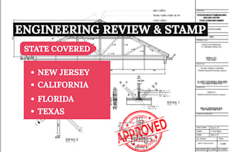 do structural engineer stamp mep for florida texas new jersey permit approval