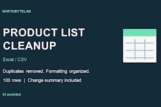 clean and organize your excel or CSV product list