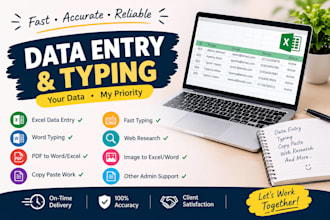 do accurate data entry and typing