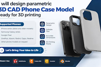 parametric 3d cad phone case model ready for 3d printing