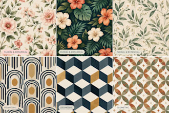 design seamless patterns for fabric, textile, packaging