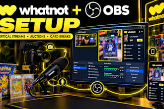 setup obs studio for whatnot vertical streams, auctions and card breaks
