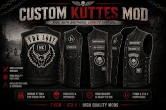 create mc kuttes fivem vest flag mc bike patch kuttes