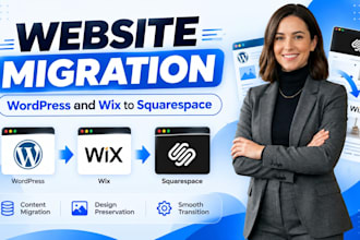 convert, migrate or transfer wordpress to squarespace, wix website