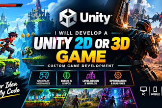 develop a 2d or 3d unity game with custom mechanics