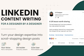 ghostwrite linkedin posts for UX designers and agencies