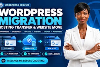 migrate wordpress website, transfer hosting or migrate shopify to wordpress