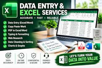 data entry work accurately and convert handwritten data to excel