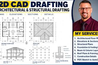 do 2d cad drafting architectural structural plans permit drawings