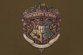 design a magical hogwarts logo for your brand