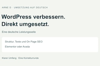 optimize your german wordpress service page and implement on page SEO