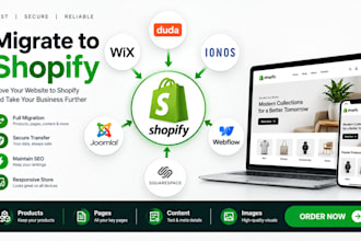 migrate duda ionos webflow squarespace joomla wix to shopify