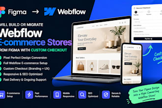 build or migrate webflow ecommerce stores from figma with custom checkout
