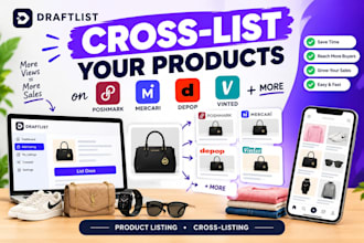 draftlist and crosslist products on poshmark, mercari, depop, vinted