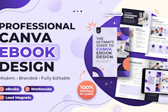 design canva ebook, lead magnet, workbook and layout design