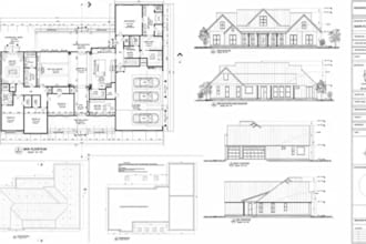 draft city permit plans, 2d floor plans and architectural drawings in autocad