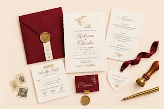 design elegant luxury wedding invitation card and stationery