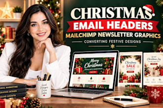 design converting festive christmas email headers, mailchimp newsletter graphics