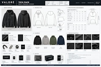 apparel tech pack, fashion tech pack, clothing tech pack