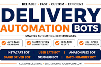 build high paying doordash grabber bot, uber bot,  instercast spark driver bot