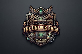 design a thrilling and creative escape room logo