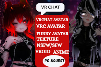 create 2d character models vrchat avatar vtuber nsfw furry character and vroid