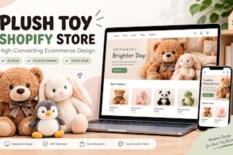 design a high converting plush toy shopify store or stuffed animal website