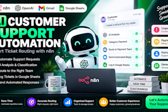 build ai customer support ticket automation in n8n