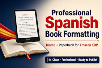 do professional spanish book kindle, paperback formatting for amazon kdp