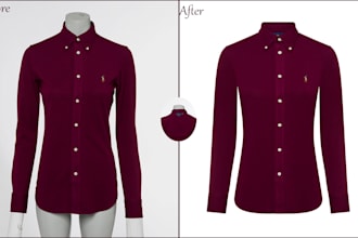 provide commercial apparel photo retouching service for shopify