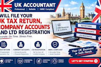 be UK accountant and file UK tax return, company accounts, and ltd registration