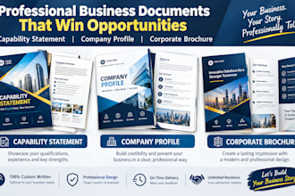 create a capability statement, company profile and corporate brochure